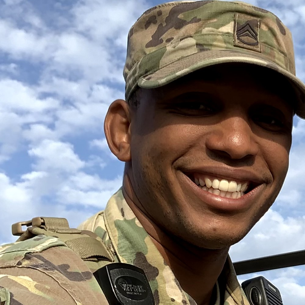 Brad Robert in uniform as a U.S. Army Staff Sergeant
